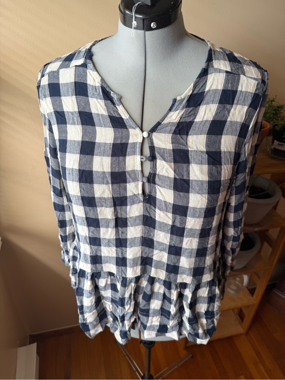 American Eagle Outfitters Navy and White Striped Scarf